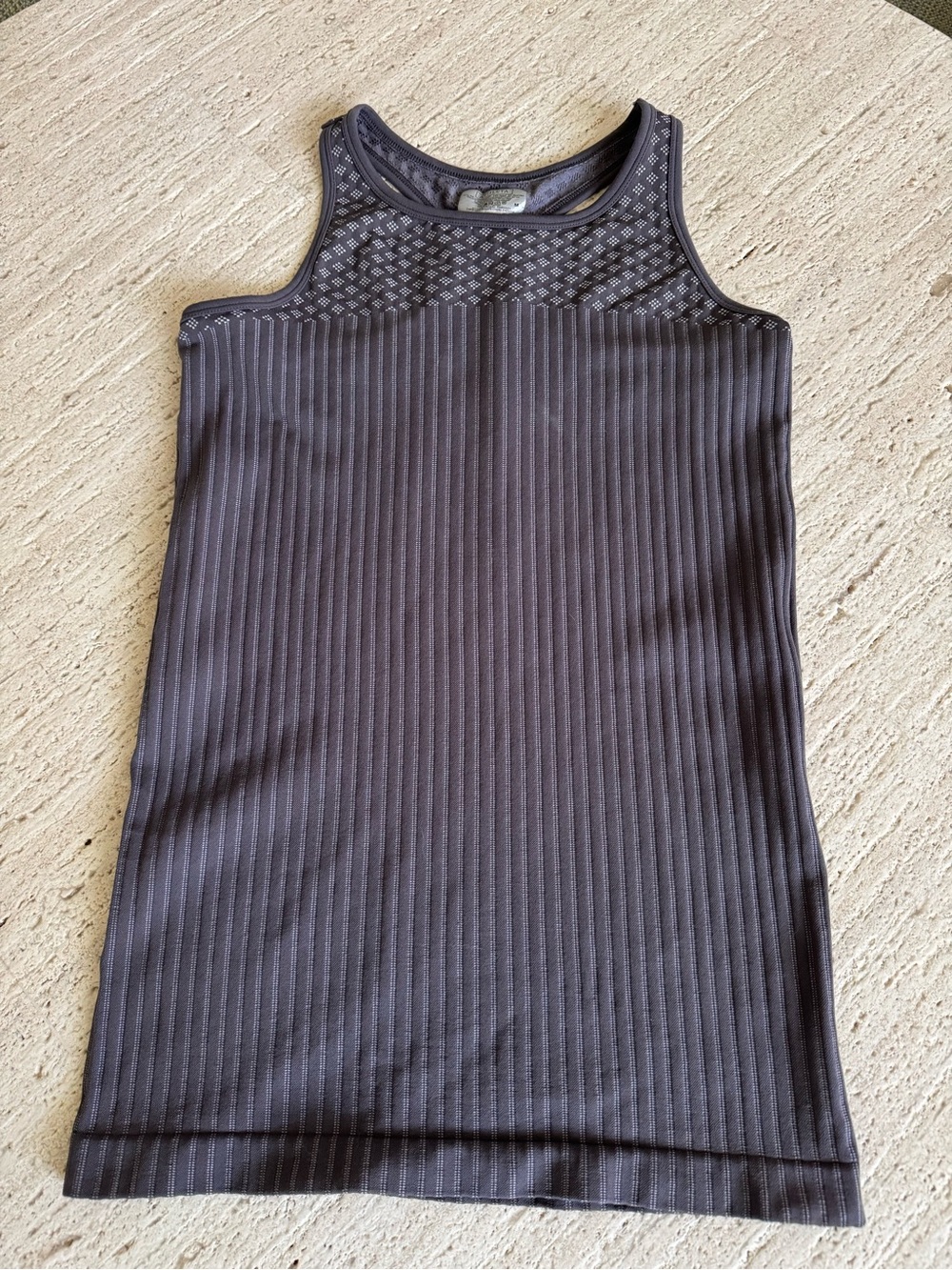 Women’s Sleeveless Ribbed Tank- Charcoal